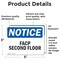 Signmission FACP Second Floor, 5 in W x Rectangle, Vinyl Decal OS-2PACK-NS-D-35-L-12415 - alternate 2